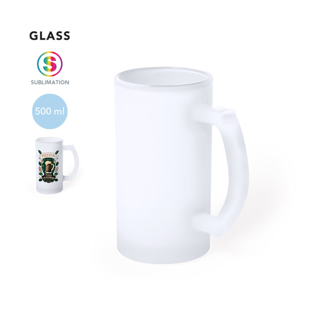 Caraffa boccale adatto alla Sublimazione Oxia 500ml vetro satinato